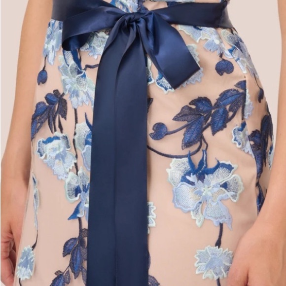 Adrianna Papell Floral Embroidered Column Gown - Picture 3 of 9